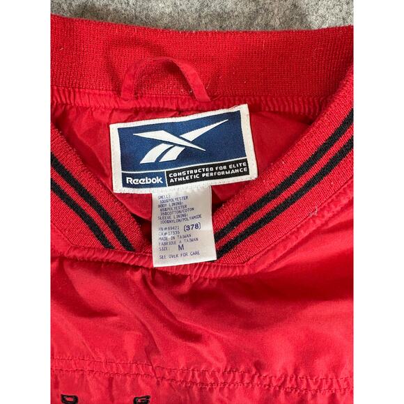 Vintage 90s Wisconsin Badgers Windbreaker Jacket Mens Medium Red Pullover Reebok - Picture 2 of 6